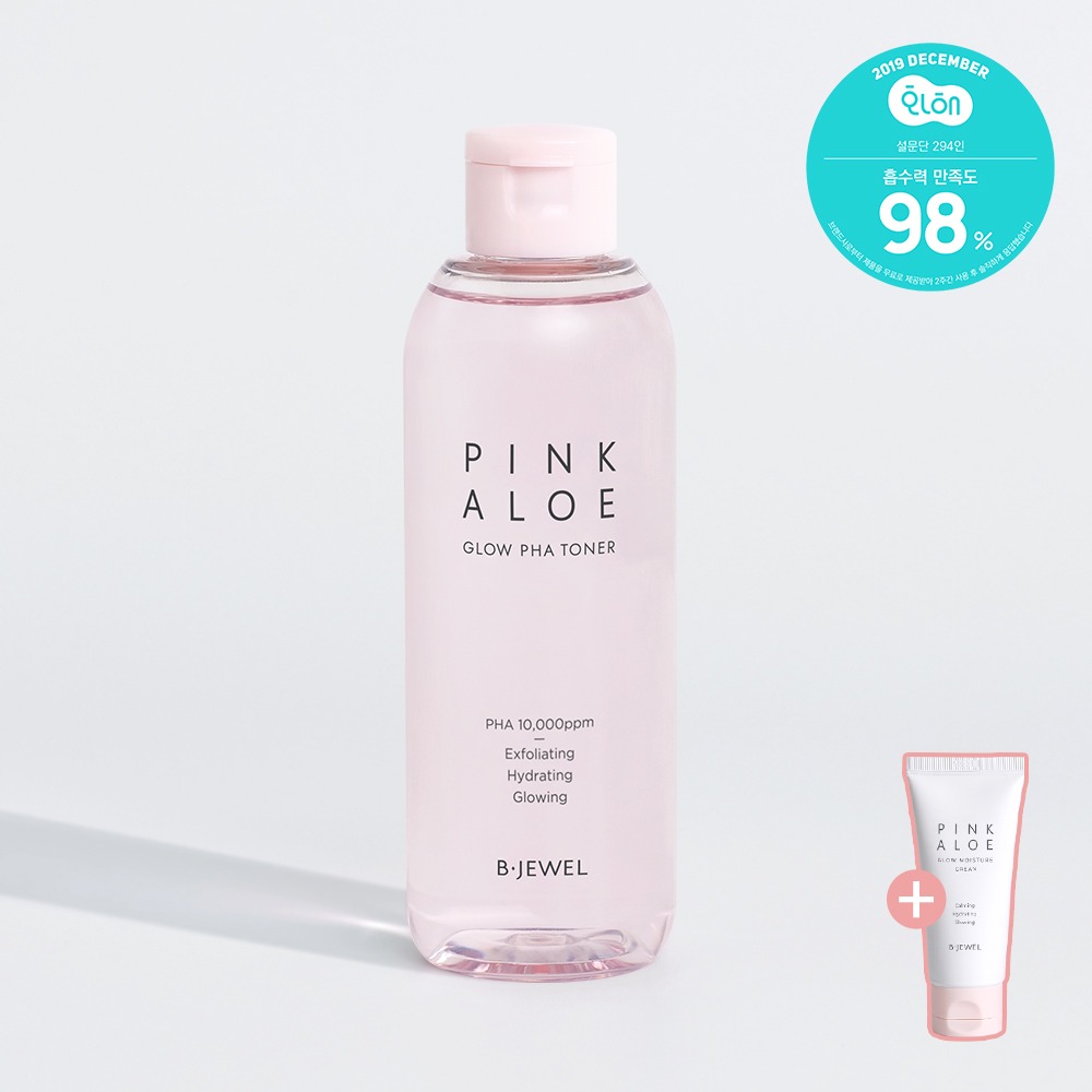 ♥크림증정♥ 핑크알로에 글로우 파하 토너 200ml (각질 지우개)